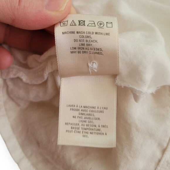 Anthropologie Akemi Kin White Poplin Wrap Top Cotton Blend Size 4 Summer - Picture 7 of 8